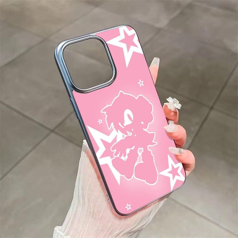 Amy Rose Iphone Case with Starry Design - Pink & White Artwork, Unique Design for Iphone Protection - Tiger, Protective