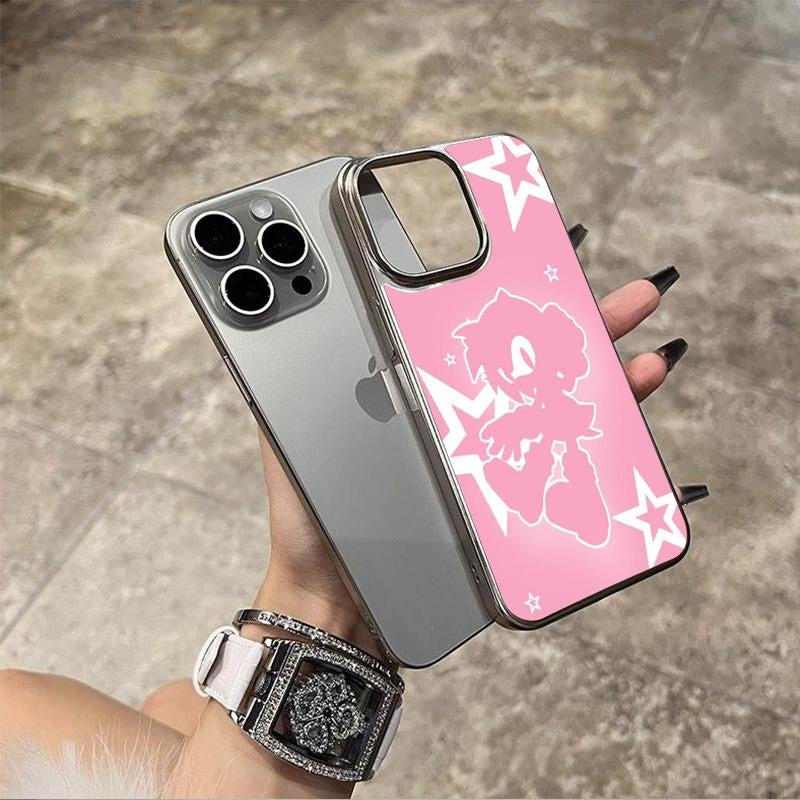 Amy Rose Iphone Case with Starry Design - Pink & White Artwork, Unique Design for Iphone Protection - Tiger, Protective