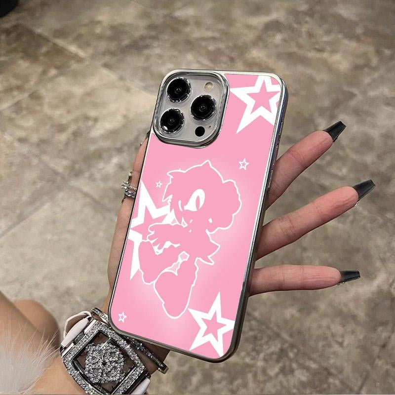 Amy Rose Iphone Case with Starry Design - Pink & White Artwork, Unique Design for Iphone Protection - Tiger, Protective
